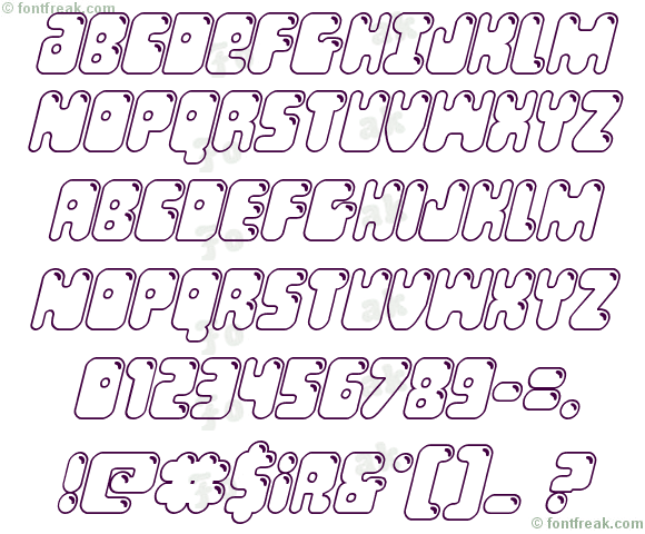 Bubble Butt Outline Italic