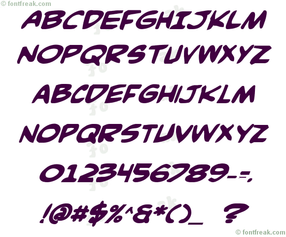 Comic Book Commando Bold Italic