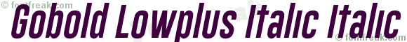 Gobold Lowplus Italic Italic