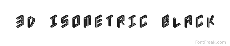 3D Isometric Black font preview