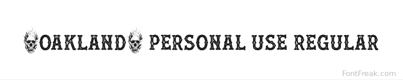 [OAKLAND] PERSONAL USE Regular font preview