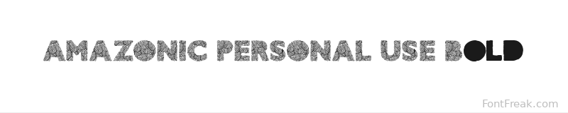 AMAZONIC PERSONAL USE Bold font preview