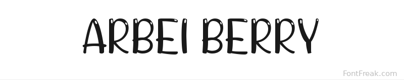 ARBEI BERRY font preview