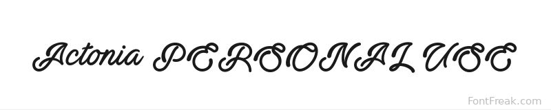 Actonia PERSONAL USE font preview