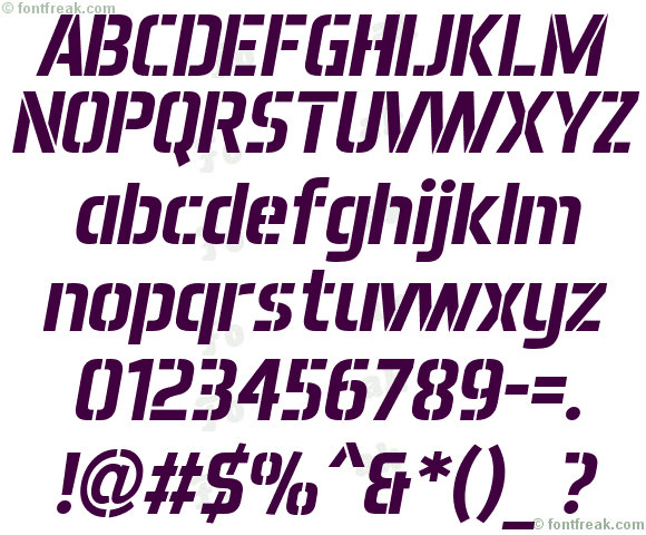 Aero Matics Stencil Bold Italic