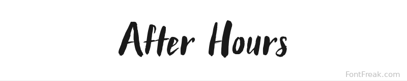 After Hours font preview