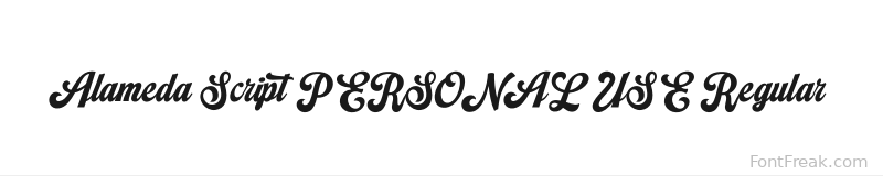 Alameda Script PERSONAL USE Regular font preview