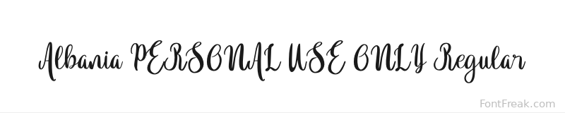 Albania PERSONAL USE ONLY Regular font preview