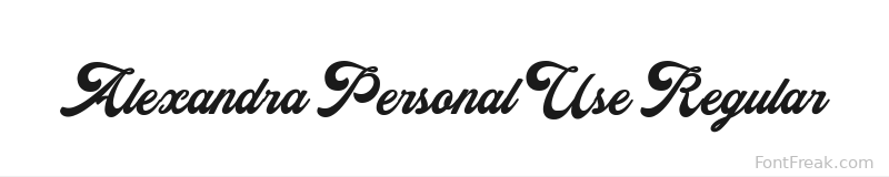 Alexandra Personal Use Regular font preview
