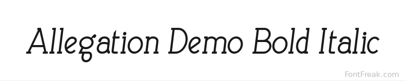 Allegation Demo Bold Italic font preview