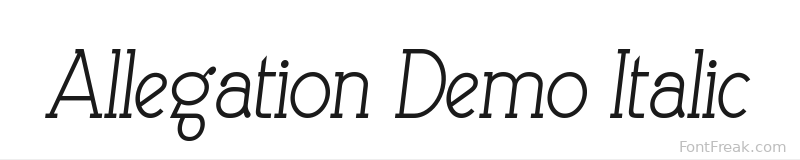Allegation Demo Italic font preview