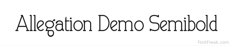 Allegation Demo Semibold font preview