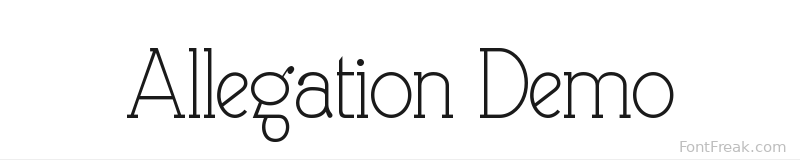 Allegation Demo font preview