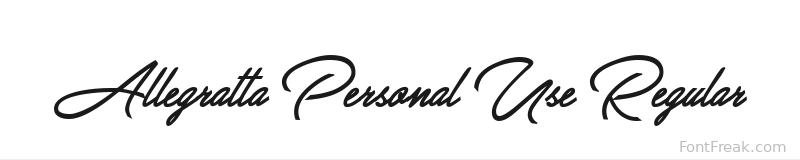 Allegratta Personal Use Regular font preview