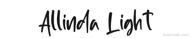 Allinda Light font preview