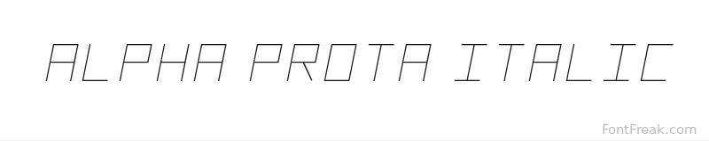 Alpha Prota Italic font preview