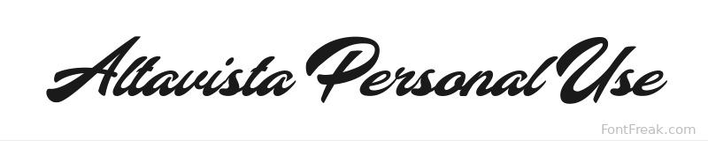 Altavista Personal Use font preview