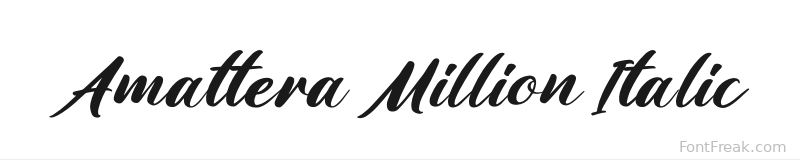 Amattera Million Italic font preview