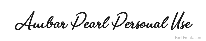 Ambar Pearl Personal Use font preview
