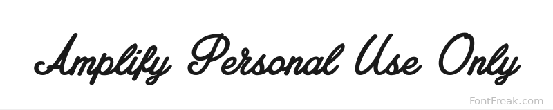Amplify Personal Use Only font preview