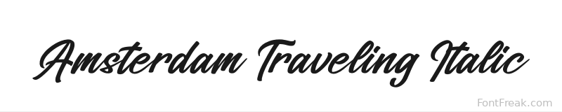 Amsterdam Traveling Italic font preview