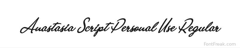 Anastasia Script Personal Use Regular font preview