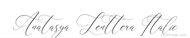 Anatasya Lenttera Italic font preview