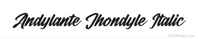 Andylante Jhondyle Italic font preview