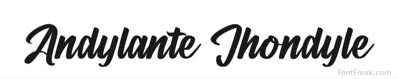 Andylante Jhondyle font preview