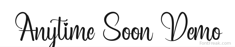 Anytime Soon Demo font preview