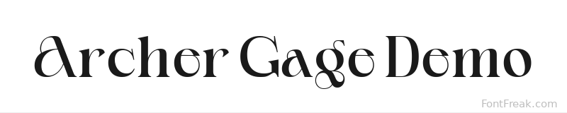 Archer Gage Demo font preview