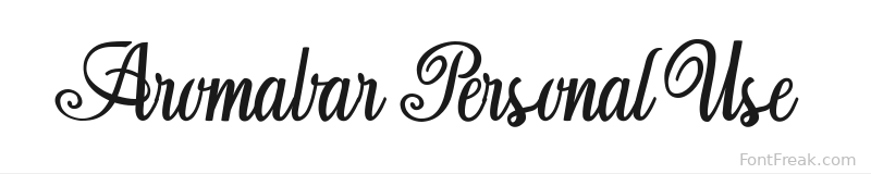 Aromabar Personal Use  font preview