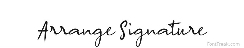 Arrange Signature font preview