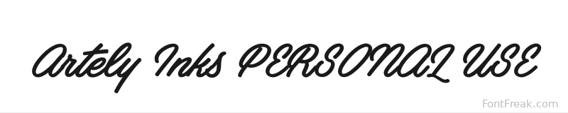 Artely Inks PERSONAL USE font preview