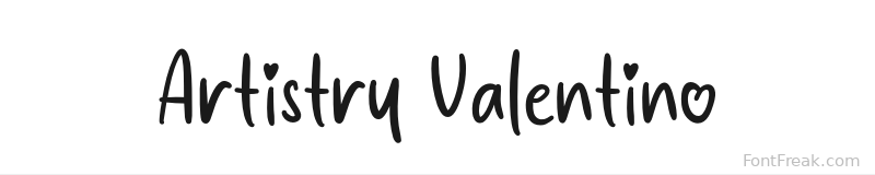 Artistry Valentino font preview