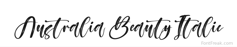 Australia Beauty Italic font preview