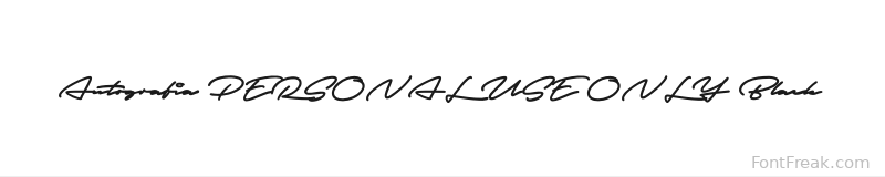 Autografia PERSONAL USE ONLY Black font preview
