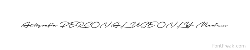 Autografia PERSONAL USE ONLY Medium font preview