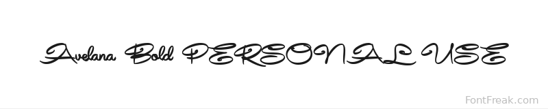 Avelana Bold PERSONAL USE font preview