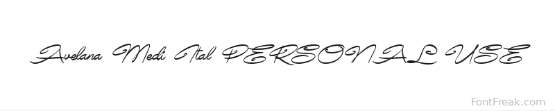 Avelana Medi Ital PERSONAL USE font preview