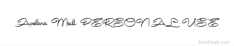 Avelana Medi PERSONAL USE font preview
