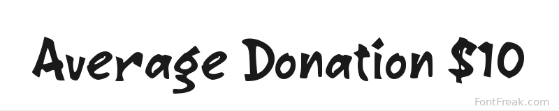 Average Donation $10 font preview