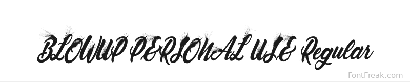 BLOWUP PERSONAL USE Regular font preview
