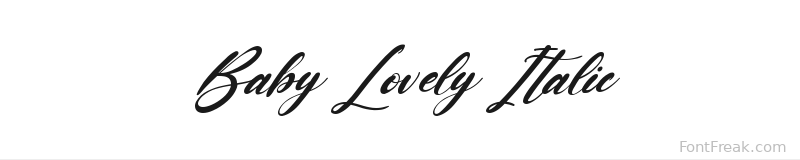 Baby Lovely Italic font preview