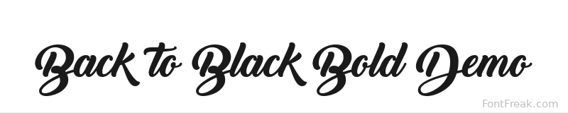 Back to Black Bold Demo font preview