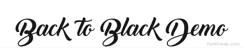 Back to Black Demo font preview