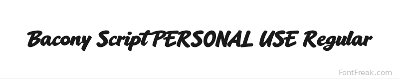 Bacony Script PERSONAL USE Regular font preview