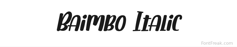 Baimbo Italic font preview