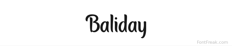 Baliday font preview