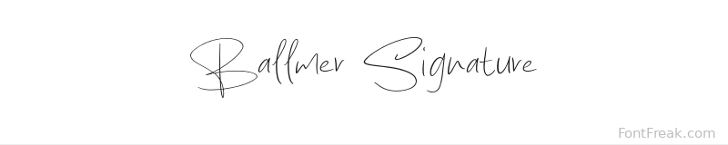 Ballmer Signature font preview